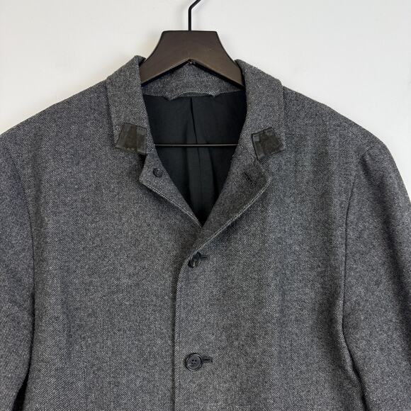 Allsaints Mens Crane Blazer Wool Blend Gray Jacket Italian Cloth - Size 36 - Picture 2 of 10